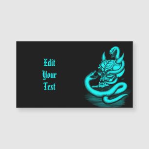 Carte Magnétique Crâne - Tête diabolique avec serpent