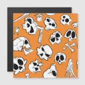 Carte Magnétique Crânes d'Halloween Motif de gribouillis d'os (Devant / Derrière)