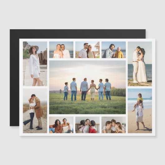 Carte Magnétique Create Your Own 11 Photo Collage Magnetic Card (Devant / Derrière)