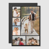Carte Magnétique Create Your Own 6 Photo Collage Magnetic Card (Devant / Derrière)