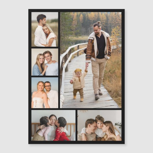 Carte Magnétique Create Your Own 6 Photo Collage Magnetic Card (Devant)