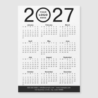 Carte Magnétique Créez votre propre calendrier de logo d'entreprise