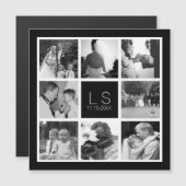 Carte Magnétique Créez votre propre collection photo Mariage Monogr (Devant / Derrière)