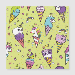Carte Magnétique Crème glacée Pop Cute : Motif animal