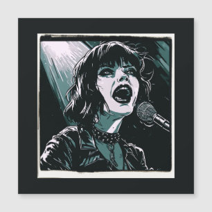 Carte Magnétique Crie-le Fort Punk Rocker Rétro Vintage Sarcelle