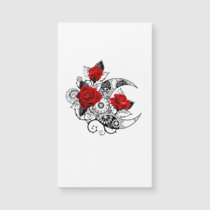 Carte Magnétique Croissant mécanique avec roses rouges
