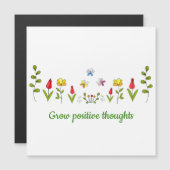 Carte Magnétique Cultiver des pensées positives fleurs (Devant / Derrière)
