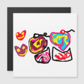 Carte Magnétique cupcakes de la Saint-Valentin (Devant / Derrière)