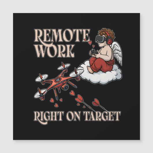 Carte Magnétique Cupid Remote Work, la Saint-Valentin (Devant)