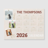 Carte Magnétique Custom 2026 Calendar with Seasonal Cat (Devant)