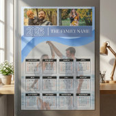Carte Magnétique Custom 2026 Photo Family Name Calendar Magnetic
