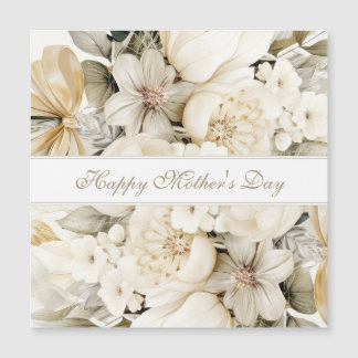 Carte Magnétique Custom Happy Mother's Day Vanilla cream floral