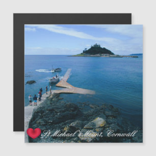 Carte Magnétique Custom Heart St Michaels Mont Cornwall avec Bateau