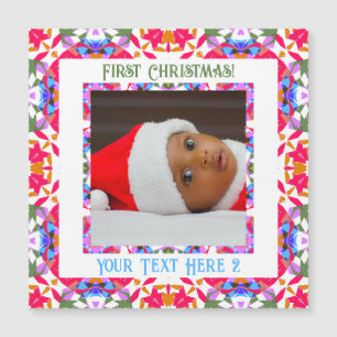 Carte Magnétique Custom Jolly First Christmas Photo Cadeau magnétiq