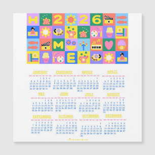 Carte Magnétique Customisé Cute and Happy Home Calender 2026