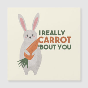 Carte Magnétique Cute Bunny Carrot Pun - Je Carotte Vraiment Vous B
