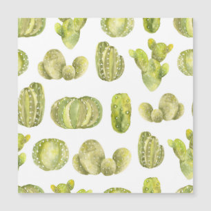 Carte Magnétique Cute Cactus, Aquarelle Décor Sans Couleur.