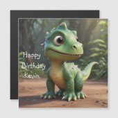 Carte magnétique Cute Dinosaur (Devant / Derrière)