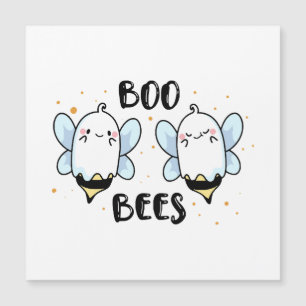 Carte Magnétique Cute Ghost Boo Bees - Halloween drôle sur fond bla