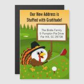 Carte Magnétique Cute Golf Ball Thanksgiving Moving Announcement (Devant / Derrière)