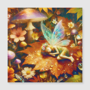Carte Magnétique Cute Little Whimsical Fairy Sleeping Blond