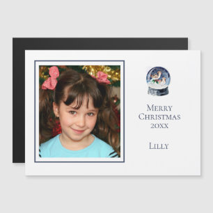 Carte Magnétique Cute Minimale Une Photo Globe De Neige De Noël