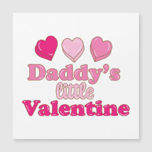 Carte Magnétique Daddy's Little Valentine design avec les coeurs