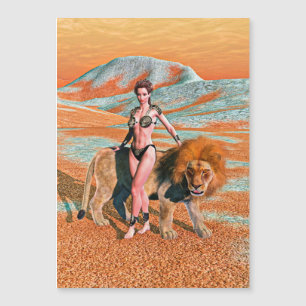 Carte Magnétique Dame et Lion