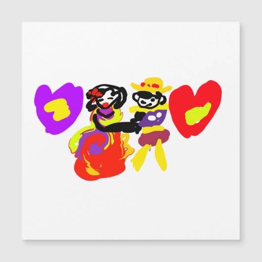 Carte Magnétique Danse de style de la Saint-Valentin (Devant)