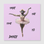 Carte Magnétique Danseur De Ballet Gibbon Dans Un Tutu, (Devant)