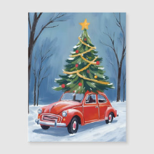 Carte magnétique d'arbre de Noël de voiture rouge