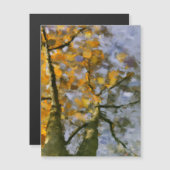 Carte magnétique d'automne Feuille jaune (Devant / Derrière)