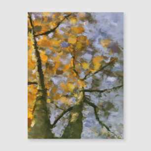 Carte magnétique d'automne Feuille jaune