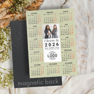 Carte magnétique de calendrier 2026 avec photo de