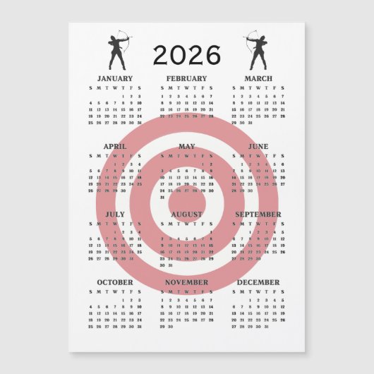 Carte magnétique de calendrier 2026 de conception (Devant)