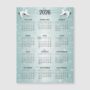 Carte magnétique de calendrier 2026 de conception