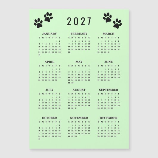Carte magnétique de calendrier 2027 de conception (Devant)