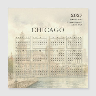 Carte magnétique de calendrier 2027 de l'horizon d