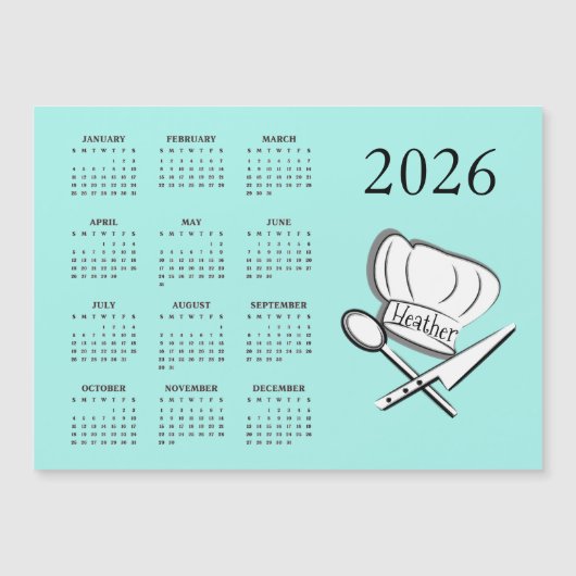 Carte magnétique de calendrier de conception de ch (Devant)