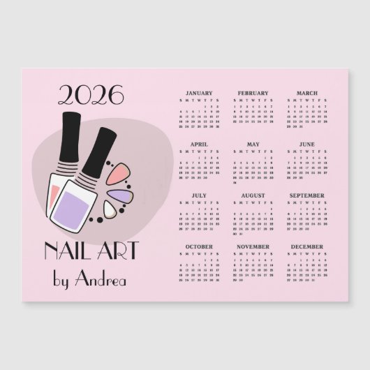 Carte magnétique de calendrier de design d'art des (Devant)