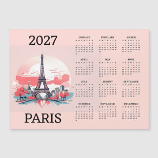 Carte magnétique de calendrier Paris 2027