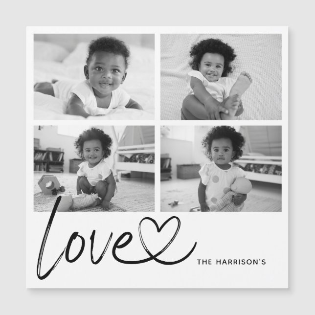 Carte magnétique de collage photo d'amour avec écr (Devant)