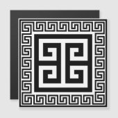 Carte magnétique de conception noire à motif de cl (Devant / Derrière)
