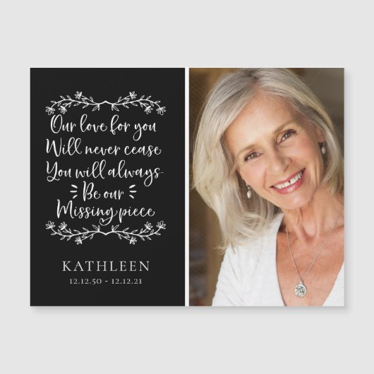 Carte magnétique de conservation de photos commémo (Devant)