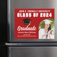 Carte magnétique de graduation Red Graduate Photo