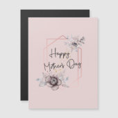 Carte magnétique de la fête des mères florales ros (Devant / Derrière)