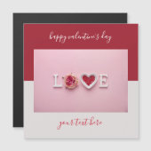 Carte magnétique de la Saint-Valentin à bloc de co (Devant / Derrière)