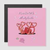 Carte magnétique de la Saint-Valentin Cœurs de pou (Devant / Derrière)