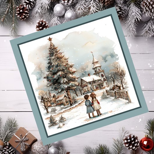 Carte magnétique de la scène de Noël