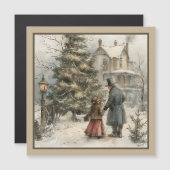 Carte magnétique de la scène neigeuse (Devant / Derrière)